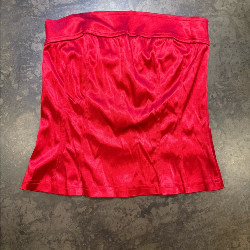 Vintage Red Satin Women's Tube top